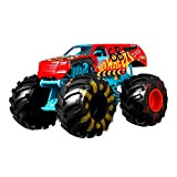 Hot Wheels- Veicolo Monster Truck Demo Derby Macchinina con Ruote Giganti con Motore a Spinta, Colore Blu/Rosso, GWL09