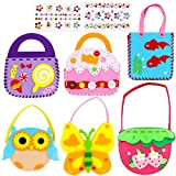 HOWAF 8 Pack Sewing Craft Kits with Stickers for Children Beginners DIY Felt Fabric Handbag Crafting Handmade Gift, 6 Pack ...