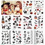 Howaf Halloween finti tatuaggi temporanei per bambini, 180 simpatici disegni tatuaggi temporaneo adesivi per bambini festa di Halloween sacchetti regalo ...