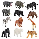 Hpory Animali da Foresta Figure di Plastica, 12 Pezzi Animali della Fattoria Giocattolo includono Leoni, Tigre, Gorilla, Elefanti, Set di ...