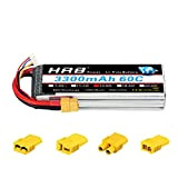 HRB 4s 3300mAh 14.8v Lipo RC Battery 60C Pack con XT60 Plug per RC Airplane, RC Helicopter, RC Auto/Camion, RC ...
