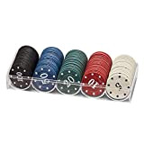 HTYG 100 Pezzi di Chip di Poker Set da Gioco Gettoni Poker Chips-con Acrilico Trasparente Box-Intrattenimento Digitale Chip-Conteggio Contatori Poker ...