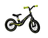 HUDORA Bici in magnesio per bambini Air, nero/verde, dai 3 anni in su, 12 pollici, con pneumatici, per ragazzi e ...