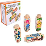 HUZU Puzzle 3D in Legno con Blocchi Rotanti, Set di 4 Giocattoli per lo Sviluppo del Cervello, Adatto per Bambini ...