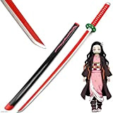 HXSM 104cm Spada Kamado Nezuko Katana Demon Slayer Spada Cosplay per Bambini Samurai Spada Anime Spada Giocattolo in bambù Halloween ...