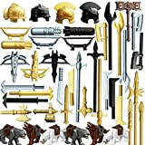 Hyman, set di armi personalizzate, 50 pezzi, soldati Swat, armi militari per casco da cavaliere, compatibile con Lego
