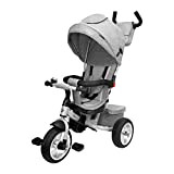 HyperMotion Triciclo Passeggino per bambini con maniglia di controllo per genitori, Tobi Spiner, con cinture di sicurezza, sella comoda, ruote ...