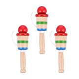 IFUNDOM 3Pcs Wooden Catch Ball Game Cup And Ball Game Toss And Catch Ball Game for Kids Hand Eye Coordination ...