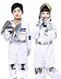 IKALI Costume da Astronauta per Bambini, Tuta Spaziale Unisex Fai Finta di Vestire(5pezzi) 3-4anni