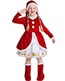 IKALI Costume da Babbo Natale per ragazze Abito da principessa di Natale Little Miss Santa Claus Outfit Regalo di festa ...