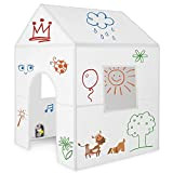 ImagiNew Playhome - Casetta per bambini da colorare e cancellare - Con colori pennarelli lavabili - tenda da interno e ...
