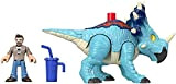 Imaginext Jurassic World, Dinosauro Pachyrhinosaurus e Personaggio Lowery, Giocattolo per Bambini 3+ Anni, GMR17