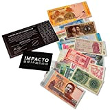 IMPACTO COLECCIONABLES Collezione Mondiale - 25 banconote fior di conio provenienti da diversi paesi, con certificato di autenticità - Vecchia ...