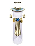 inhzoy Costume Egiziano Faraone Bambino Unisex Costume Cleopatra Vestito Principessa Egizia Regine del Nilo Completo Storico degli Egizi Costume Principe ...