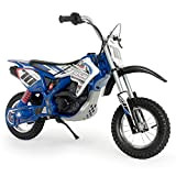 INJUSA - Moto Cross Blue Fighter, Moto Elettrica per Bambini di 6 a 10 Anni, Batteria 24V, con Acceleratore a ...