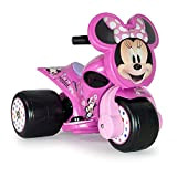 INJUSA - Triciclo Elettrico Minnie Mouse, per Bambini dai 1 a 3 Anni, Batteria 6V, con Acceleratore a Pedale e ...