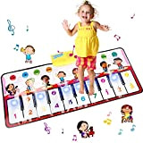 Innedu Tappeto Musicale Bambini, Tappetino per Pianoforte con Pulsante Luminoso e 8 Strumenti Musicali, Guida i Bambini a Interagire con ...