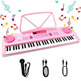 Innedu Tastiera per Pianoforte, 61 Tasti Pianoforte Elettronico Brighten Teaching, con Leggio, Microfono, Funzione di Registrazione e Riproduzione, Giocattolo Musicale ...