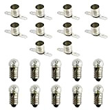 InputMakers 10 portalampada base E10 + 10 lampadine da 3,8 V 0,3 A kit elettrico per bricolage, circuito elettrico scolastici, ...