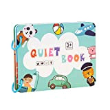 ISAKEN Montessori Libro Tranquillo, Baby Busy Book Early Learning Giocattolo, Libri Silenziosi per Bambini, Libro Puzzle Giocattoli Sensoriali