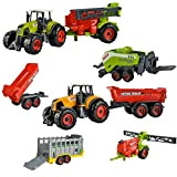 ISO TRADE Farm Set 6 attrezzi agricoli Giocattoli per bambini trattori rimorchi