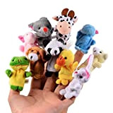 Itian 10pcs Different Cartoon Animal Finger Burattini in Morbido Velluto Dolls Toys Props
