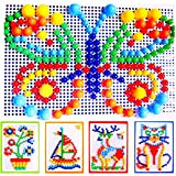 Itian 296 Pezzi Fungo del Chiodo Puzzle Pegboard con 6 Colori per i Bambini i Giocattoli in Anticipo Educativi