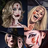 iXGLL Decoration Tatuaggi temporanei (10 Diversi Fogli di Design), Halloween Zombie Scars Tatuaggi Adesivi con Falso Scab Sangue Speciale FX ...
