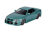 Jada Toys 253203066 Fast & Furious Brian's Nissan Skyline, 2002, GTR (R34), porte apribili, bagagliaio e cofano modellino, auto giocattolo, ...