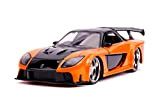 Jada Toys Fast & Furious Mazda RX-7-Auto Giocattolo per Porte apribili, Bagagliaio e Cofano, Scala 1:24, Colore: Arancione Metallizzato, Multicolore, ...