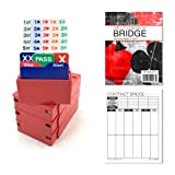 Jannersten Bid Buddy - Set di 4 scatole per ponti con carte + 200 fogli di spartito ponte contratto