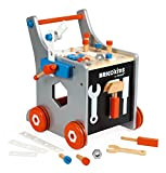 Janod - Briko’Kids carrello porta attrezzi magnetico (legno), giocattolo di imitazione, 25 attrezzi e accessori inclusi, per bambini dai 18 ...