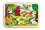 Janod - Chunky Puzzle - Puzzle Spesso Degli 7 Pezzi “Animali della foresta”, in Legno - Motricità Fine e Concentrazione ...