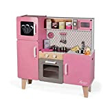 Janod - Maxi cucina Macaron (legno), dotata di frigo e forno a microonde, gioco di imitazione, 15 accessori inclusi, per ...
