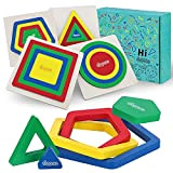 Japace Puzzle in Legno Giocattoli Bambino, 4 sets Arcobaleno Geometriche Forme Board Giocattoli in Legno, Giochi Educativi Montessori Regalo di ...