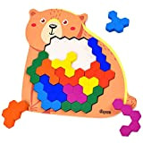 Japace Puzzle in Legno per Bambini, Giocattoli Montessori 3 4 5 Anni Esagono Tetris Puzzle Tangram Blocchi Logici Legno Giochi ...