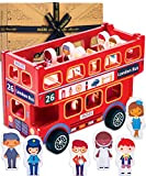 Jaques di Londra Grande Autobus Giocattolo Rosso di Londra con passeggeri - Veicolo Giocattolo Inglese in Legno per Ragazze e ...