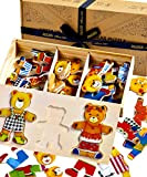 Jaques of London Famiglia di orsi Puzzle per Bambini Giocattoli in Legno Dress up Game - Giocattoli per Bambini Perfetti ...