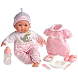 JC TOYS – Bambola neonato naturale, 38 cm, corpo morbido, con accessori Il vestito può cambiare