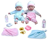 JC Toys - Berenguer Boutique Twins, Bambola da 38 cm, colore rosa e blu (30050)