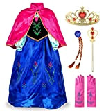 JerrisApparel Principessa Partito Costume Cosplay Vestire (100cm, Blu con Accessori)