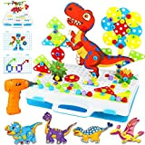 jerryvon Giochi Bambini 2 3 4 5 Anni Chiodini per Bambini 201Pz Mosaico Bambini 3D Puzzle Dinosauri 2 3 4 ...