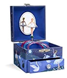 JewelKeeper - Carillon portagioielli per bambina con ballerina rotante, cassetto estraibile ed un design glitterato - Melodia dell'Lago dei Cigni