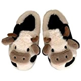 Jikiaci Pantofole di Mucca pelose - Donna Uomo Pantofola Fuzzy House | Pantofole per Coppia Antiscivolo per Inverno Freddo Scarpe ...