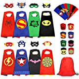 Jojoin 8 PCS Costumi da Supereroi per Bambini, 8 Maschere di Supereroi, 8 Superhero Braccialetti Slap e 1 Borsa portaoggetti, ...
