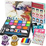 Jojoin Colori Trucco Viso Bambini, 16 Colori Body Painting Tavolozza con 4 Grandi Colori di Base, Split Cake Face Paint, ...