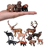 JOKFEICE Animali della foresta, 10 pezzi, statuette realistiche di animali, cervo, modello d'azione per progetti scientifici, giocattolo educativo, decorazione per ...