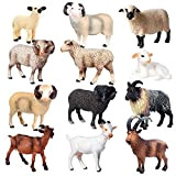 JOKFEICE Figure di Animali 12 PCS Realistico Plastica Pecore Figurine Set Comprende Pecora dello Shropshire ECC. di Apprendimento Giocattoli Educativi, ...