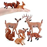 JOKFEICE Figure di animali 6 pezzi Statuette di animali del bosco in plastica, giocattoli educativi, decorazioni per torte regalo di ...