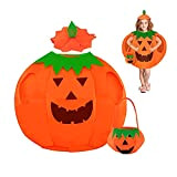 JOKILY costume di Halloween zucca bambini, costume zucca bambini con cestino zucca e cappello, costumi carnevale ragazze ragazzi, Zucca Halloween ...